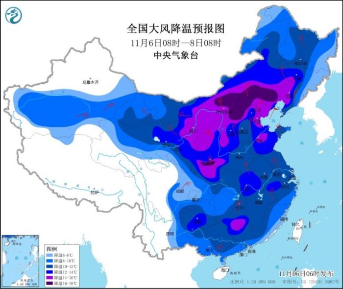 寒潮自西北向東南影響我國(guó) 華北黃淮等地霧霾天氣將減弱消散