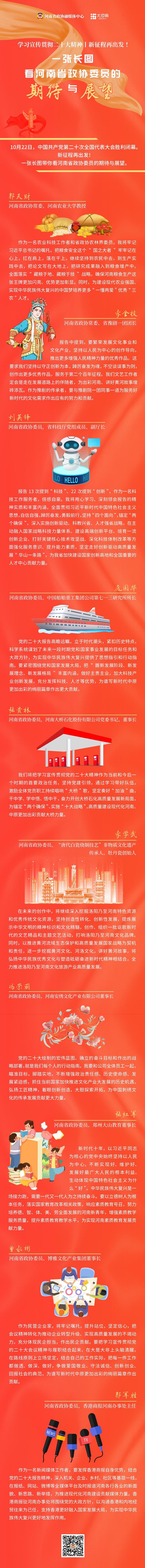  學習宣傳貫徹二十大精神丨新征程再出發(fā)！一張長圖看河南省政協(xié)委員的期待與展望